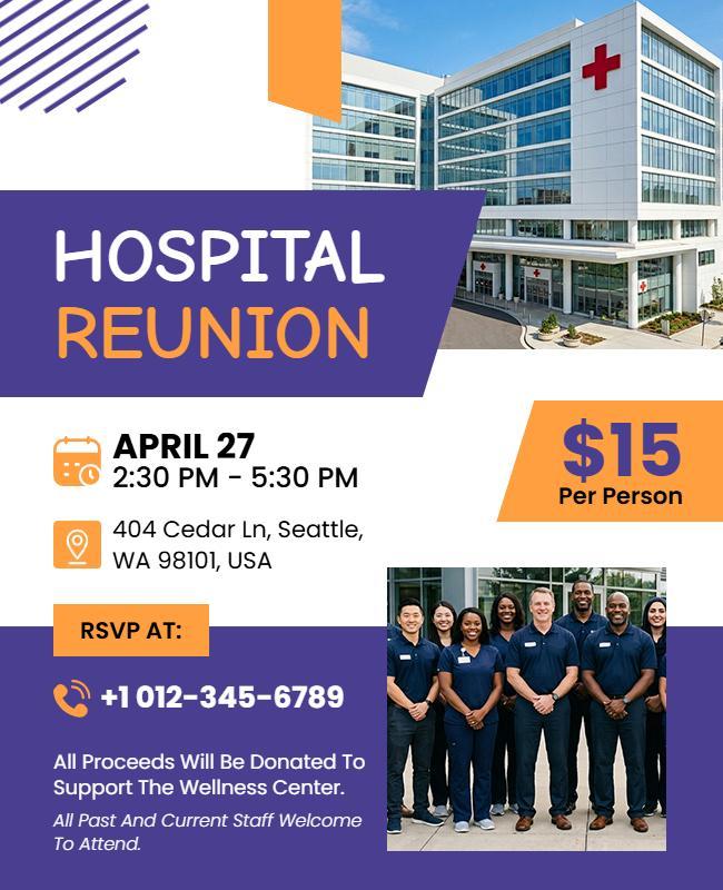 Hospital Reunion Event Flyer Template