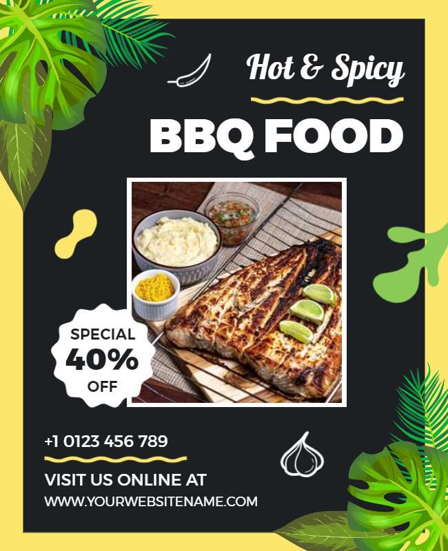 Hot and Spicy Bbq Food Promotional Flyer Template