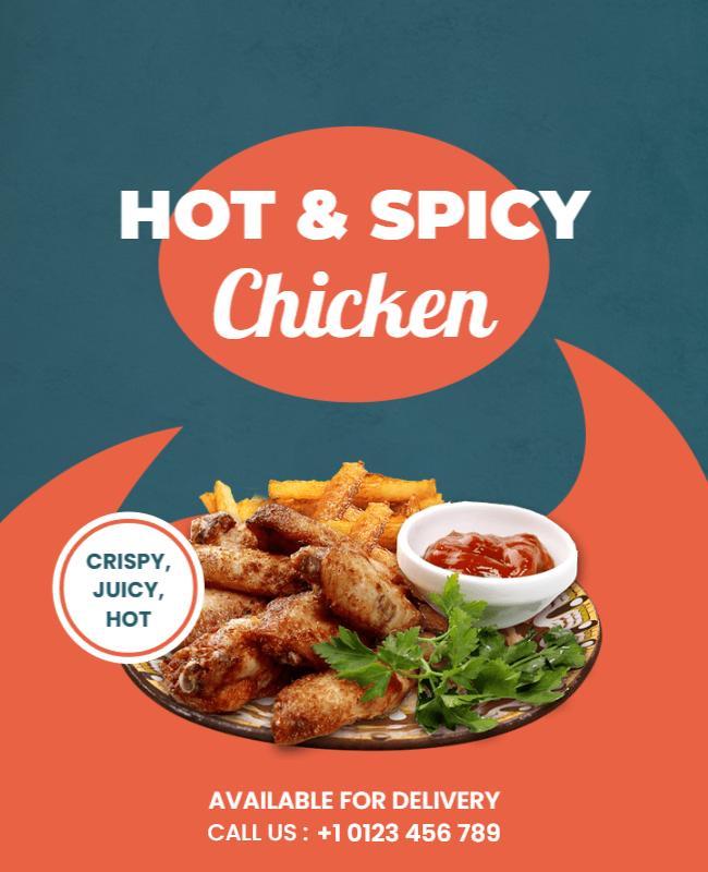 Hot and Spicy Chicken Promotion Flyer Template