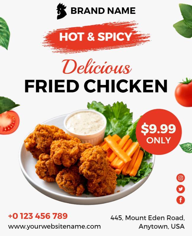 Hot and Spicy Fried Chicken Promotion Flyer Template