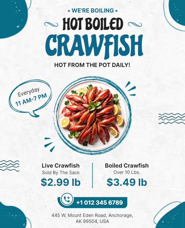 Hot Boiled Crawfish Promotion Flyer Template