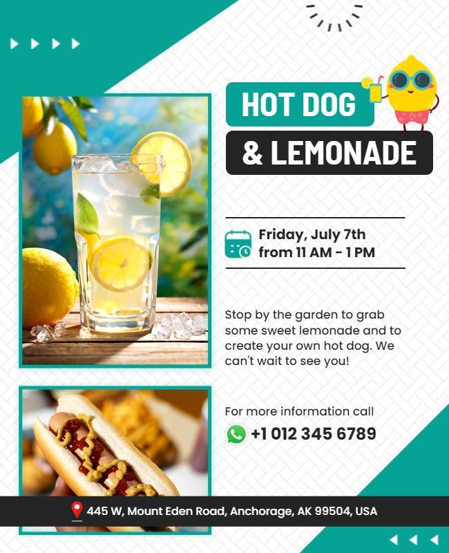 Hot Dog and Lemonade Event Flyer Template