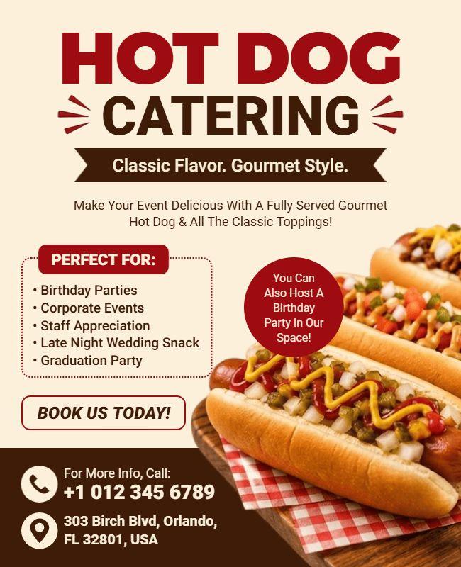 Hot Dog Catering Service Event Flyer Template