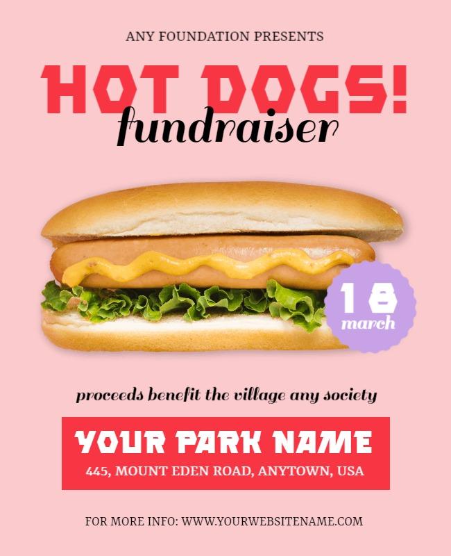 Hot Dog Charity Fundraiser Event Flyer Template