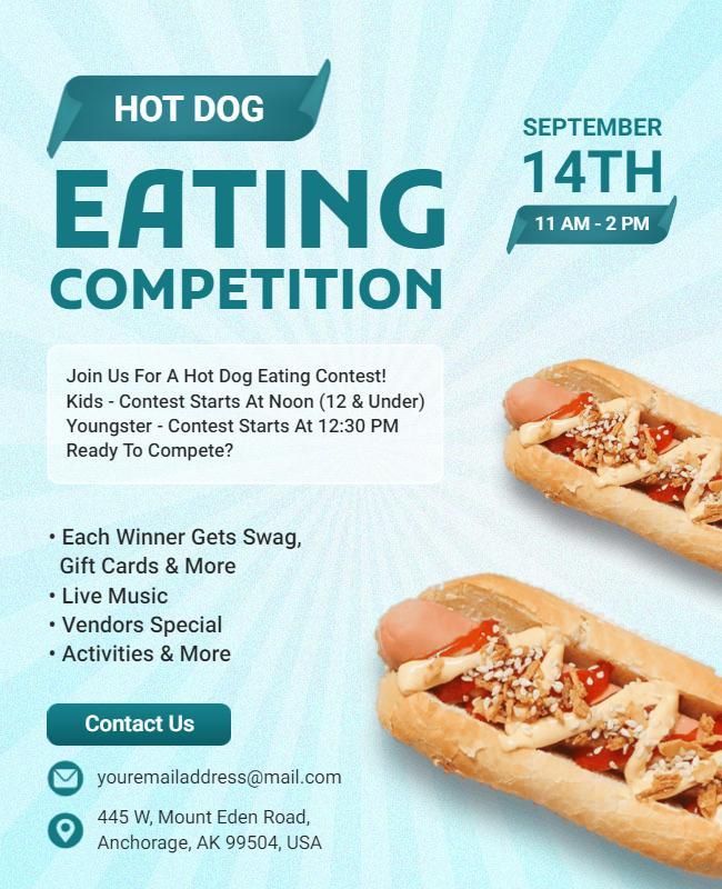 Hot Dog Eating Competition Event Flyer Template