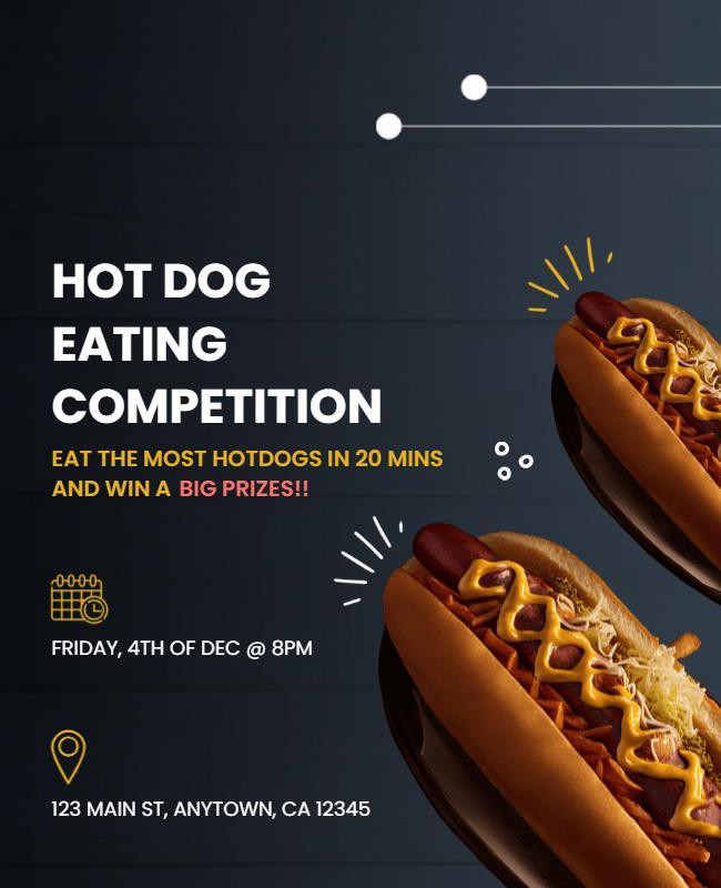 Hot Dog Eating Contest Event Flyer Template