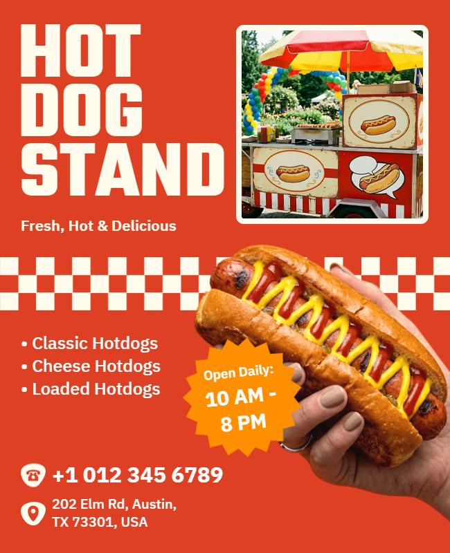 Hot Dog Stand Promotional Poster Template