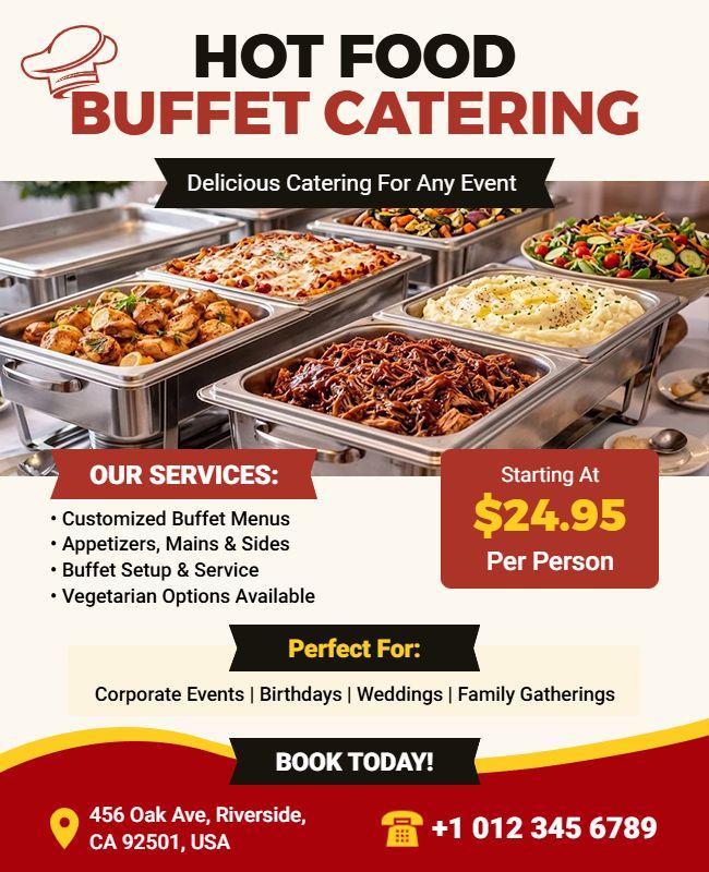 Hot Food Buffet Catering Flyer Template