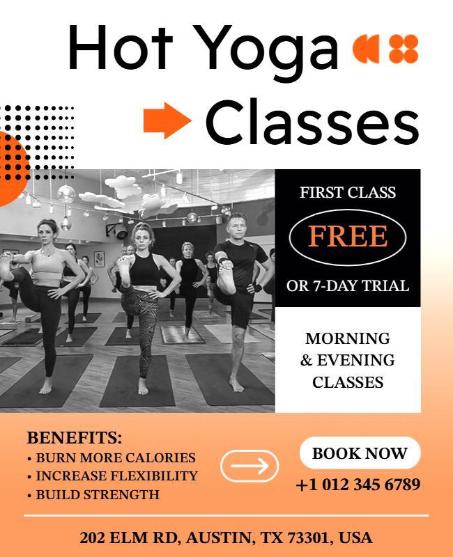 Hot Yoga Classes Flyer Template