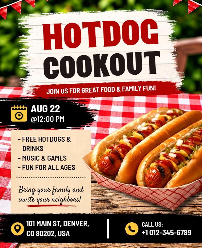 Hotdog Cookout Event Flyer Template