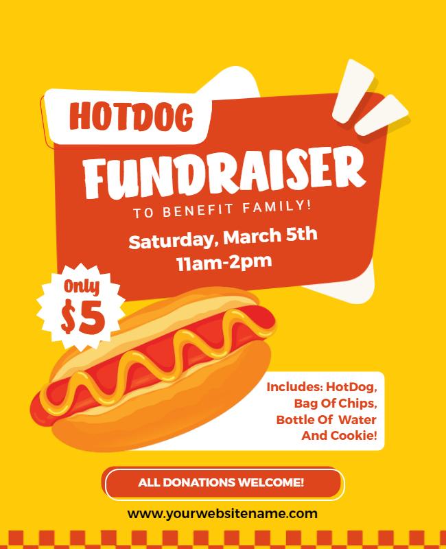 Hotdog Fundraiser Event Flyer Template