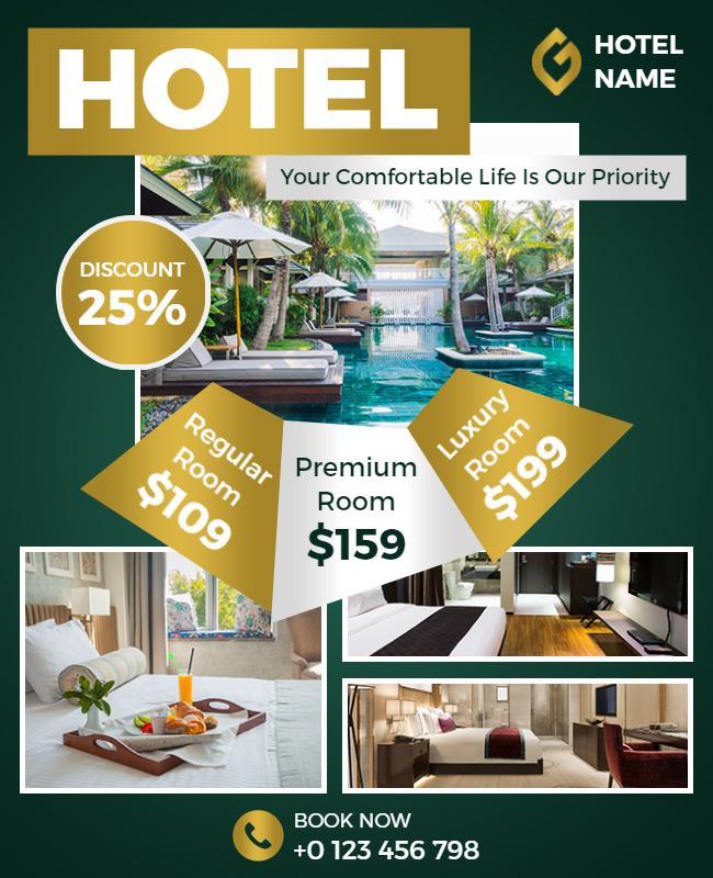 Hotel Discount Flyer Designs Template