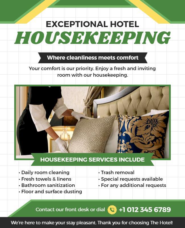 Hotel Housekeeping Services Promotional Flyer Template