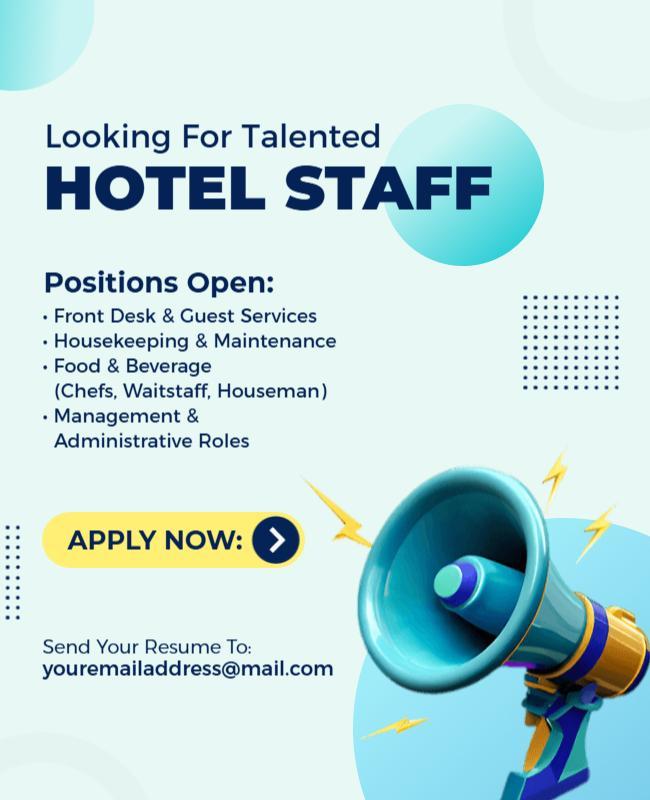 Hotel Staff Recruitment Opportunity Flyer Template