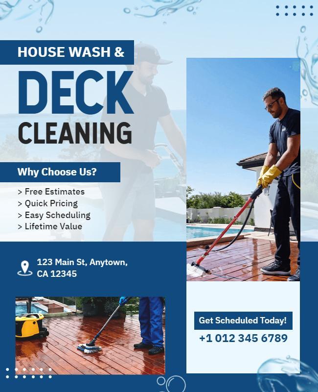 House and Deck Cleaning Service Flyer Template