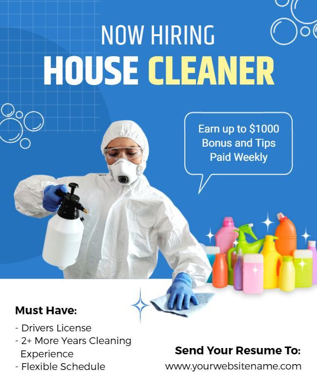 House Cleaner Job Hiring Flyer Template