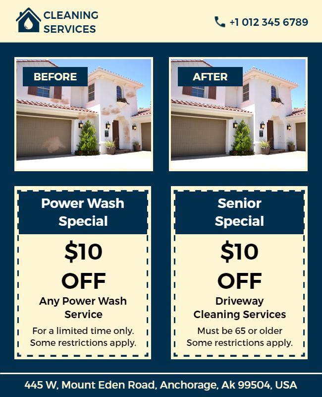 House Cleaning Services Discount Flyer Template