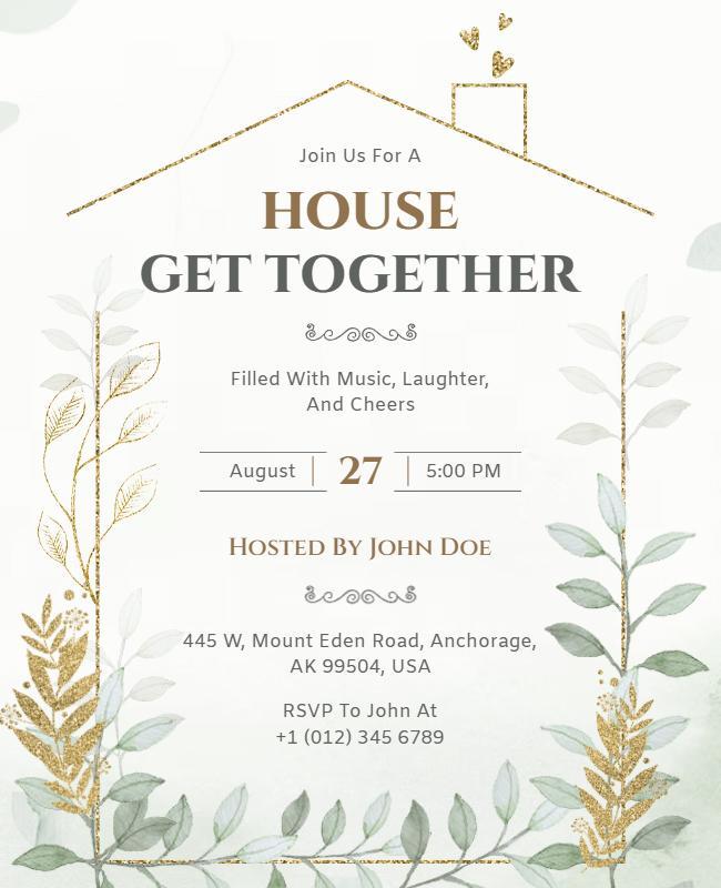 House Get Together Invitation Flyer Template