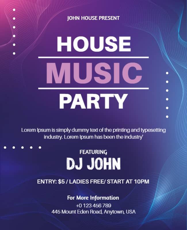 House Music Party Event Flyer Template