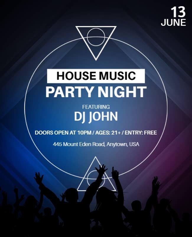 House Music Party Night Event Flyer Template