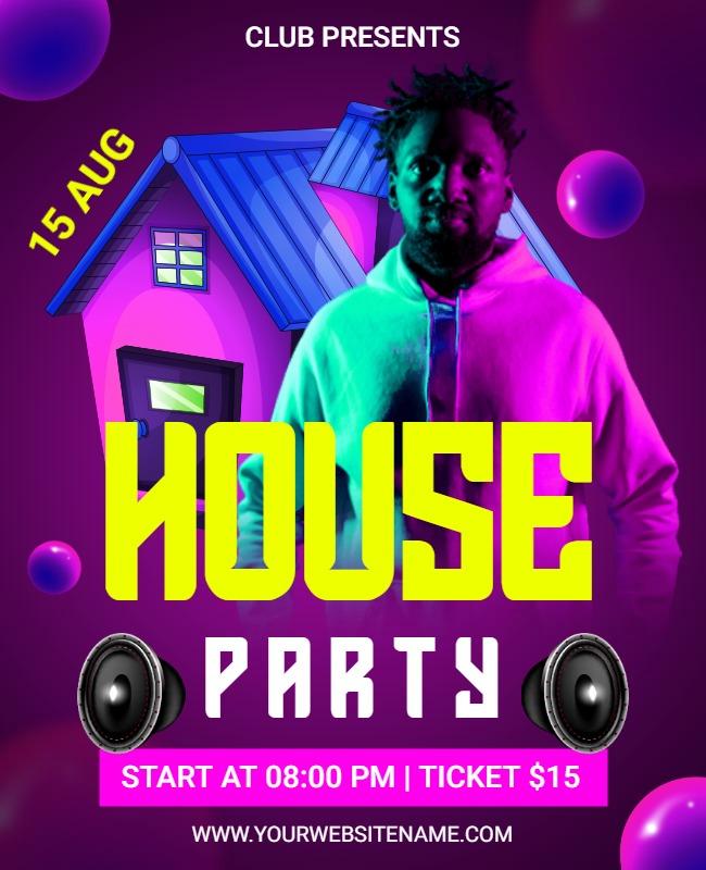 House Party 3d Flyer Design Template