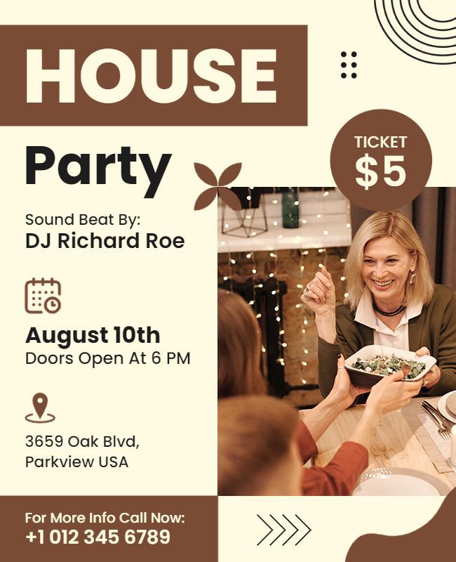 House Party Event Announcement Flyer Template