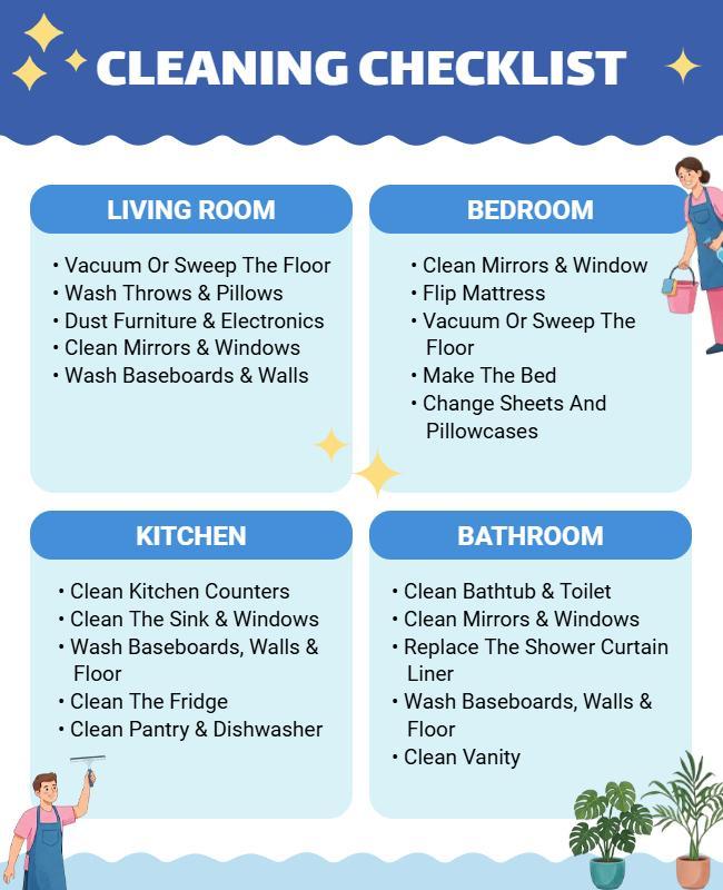 Household Cleaning Checklist Poster Template