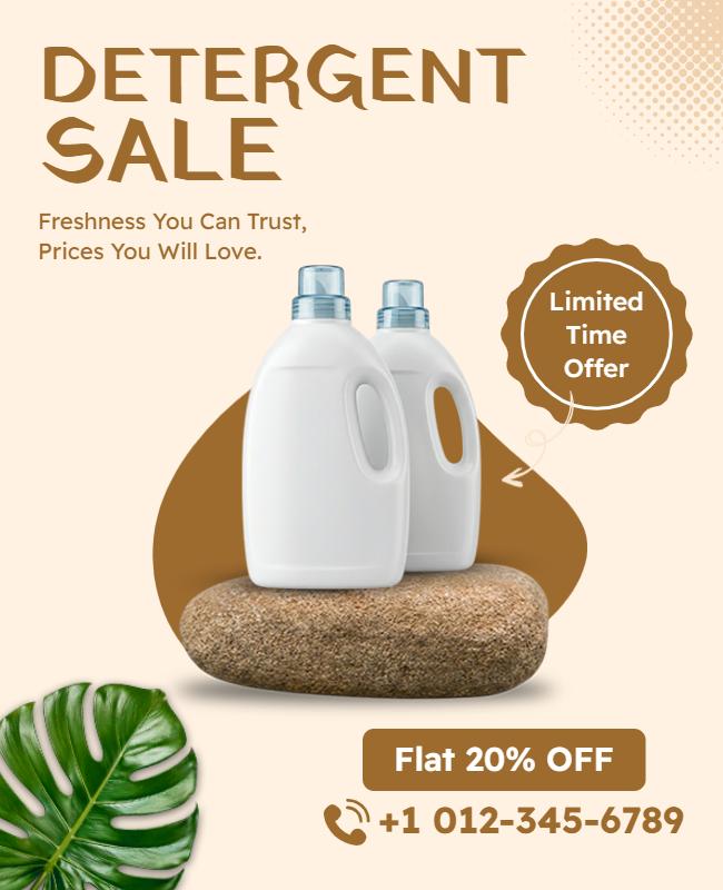 Household Detergent Sale Promotional Poster Template