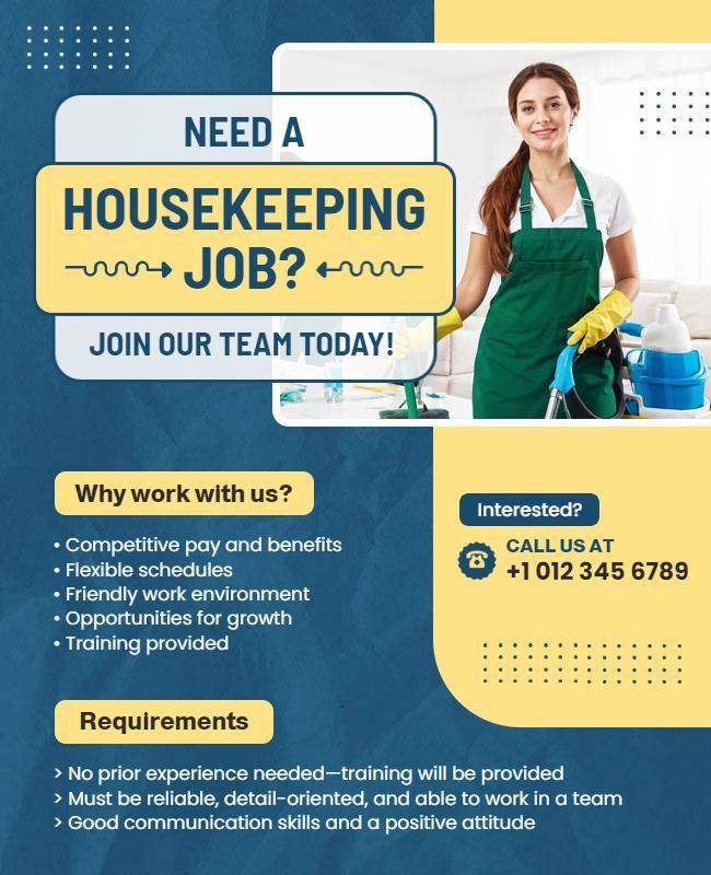 Housekeeping Job Recruitment Flyer Template