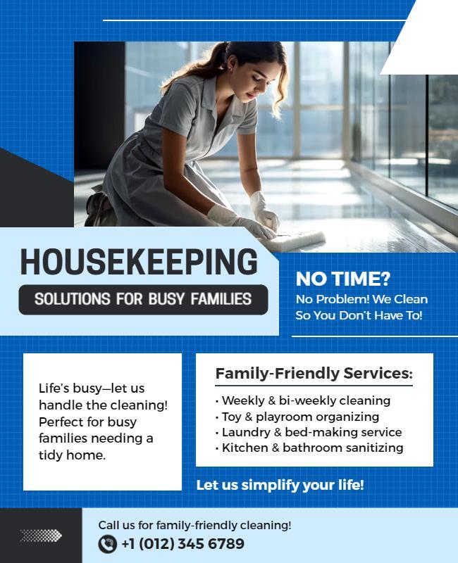 Housekeeping Services for Busy Families Flyer Template