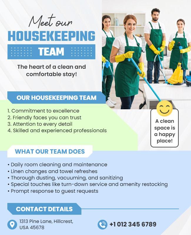 Housekeeping Services Introduction Flyer Template