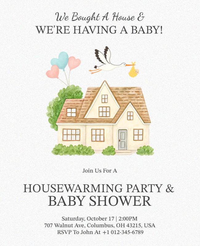 Housewarming and Baby Shower Celebration Flyer Template