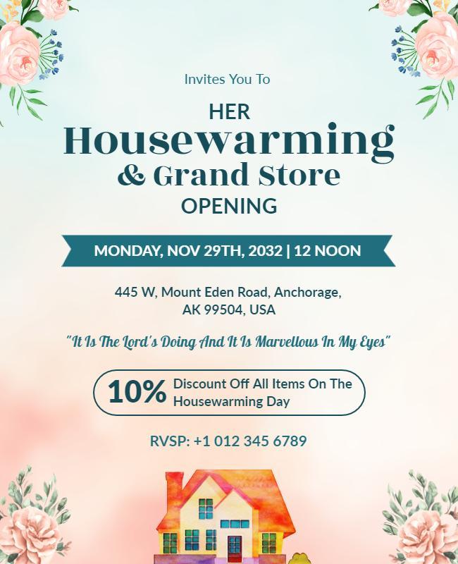 Housewarming and Grand Store Opening Flyer Template