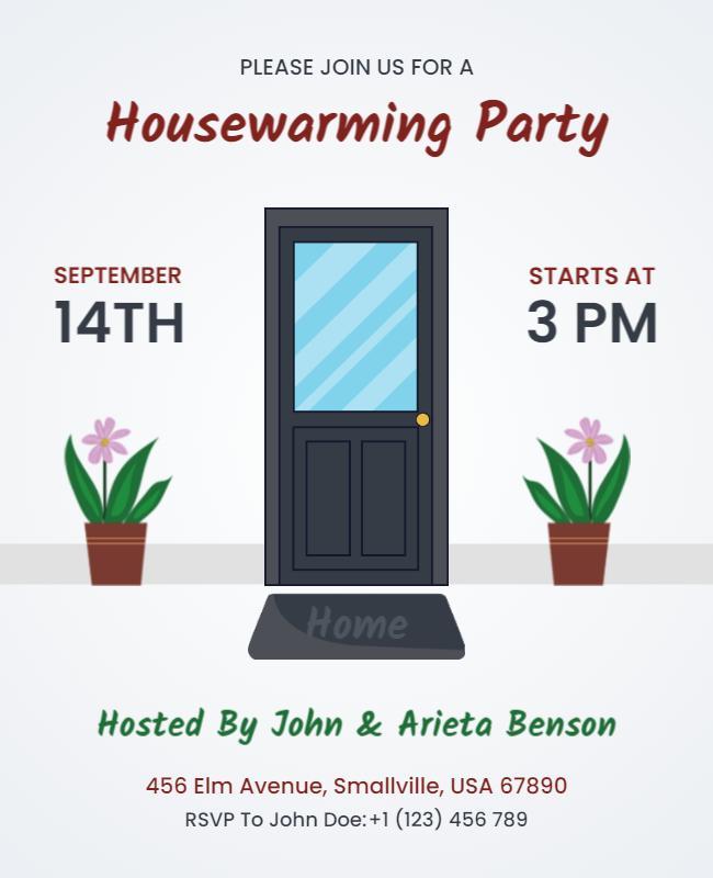 Housewarming Party Invitation Flyer Template