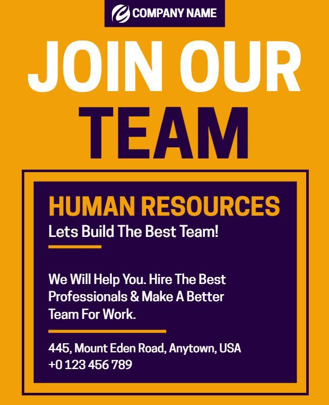 Human Resources Recruitment Team Building Flyer Template