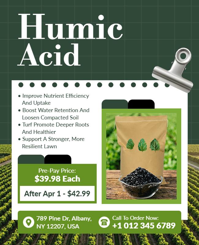 Humic Acid Lawn Care Product Poster Template