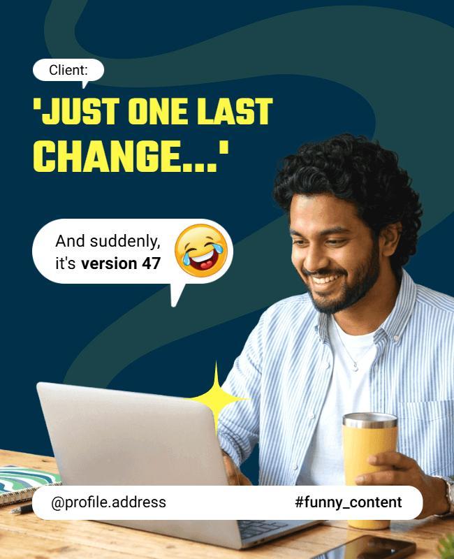 Humorous Client Feedback Meme Poster Template
