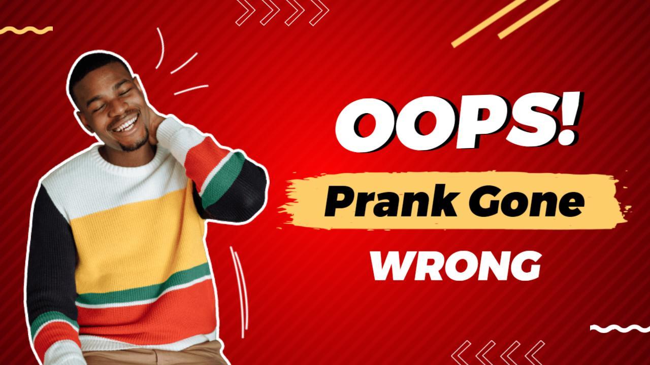 Humorous Prank Gone Wrong Reaction YouTube Thumbnail Template