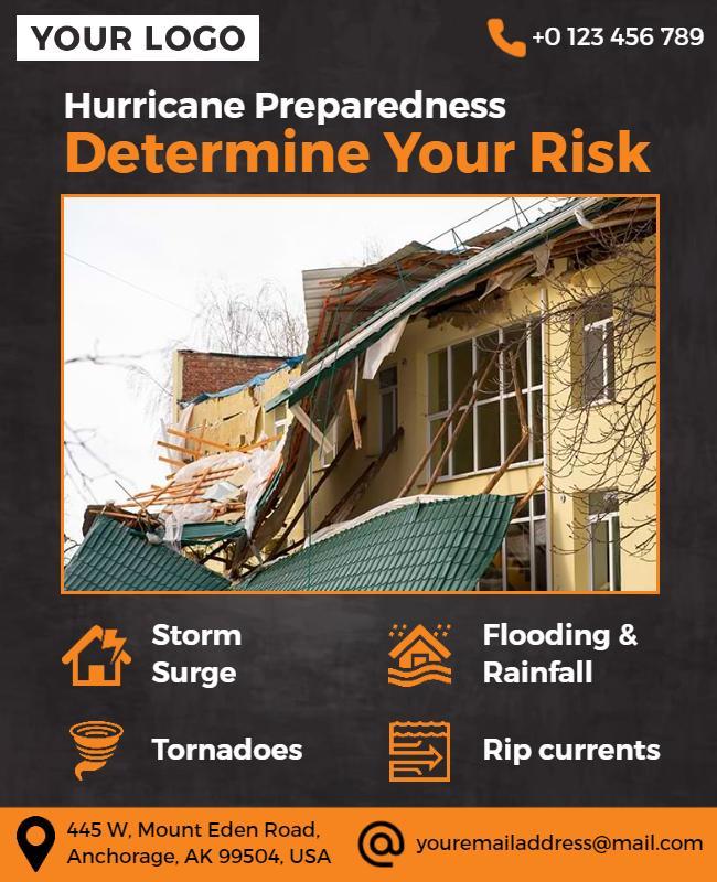 Hurricane Preparedness Risk Assessment Flyer Template