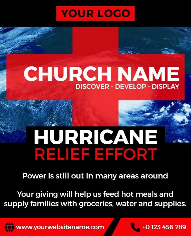 Hurricane Relief Support Church Event Flyer Template