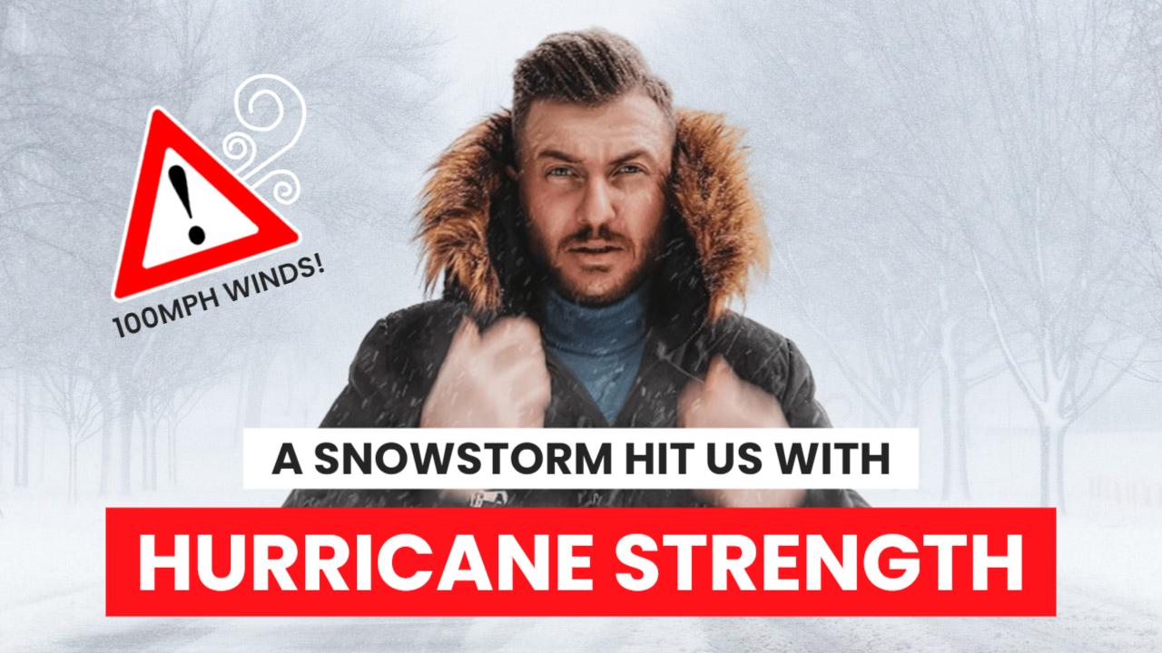 Hurricane Strength Snowstorm Weather Report Trending YouTube Thumbnail Template