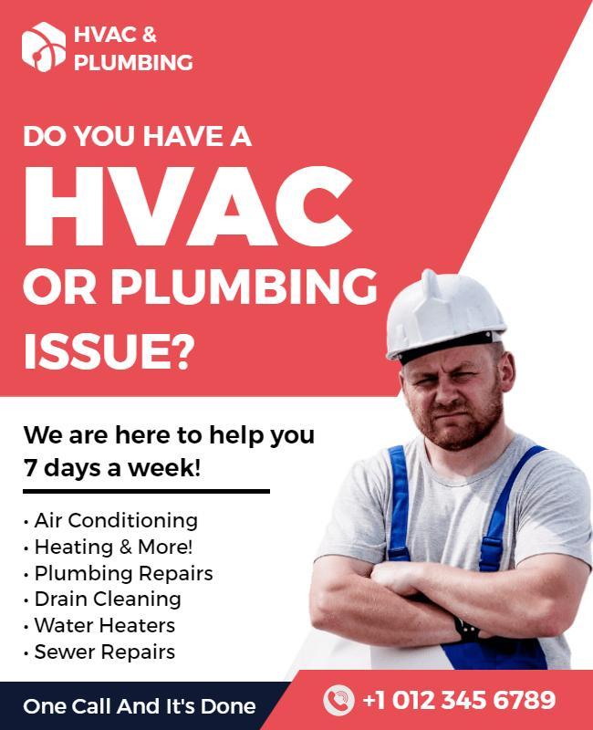 Hvac and Plumbing Services Flyer Template