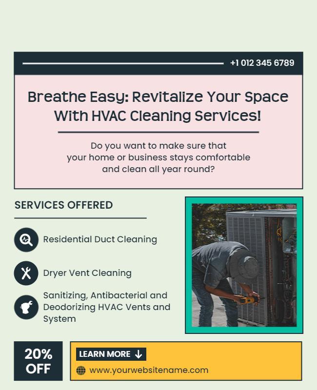 Hvac Cleaning Services Promotional Flyer Template