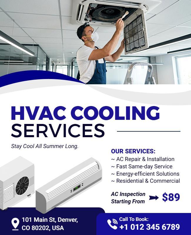HVAC Cooling Services Promotion Flyer Template