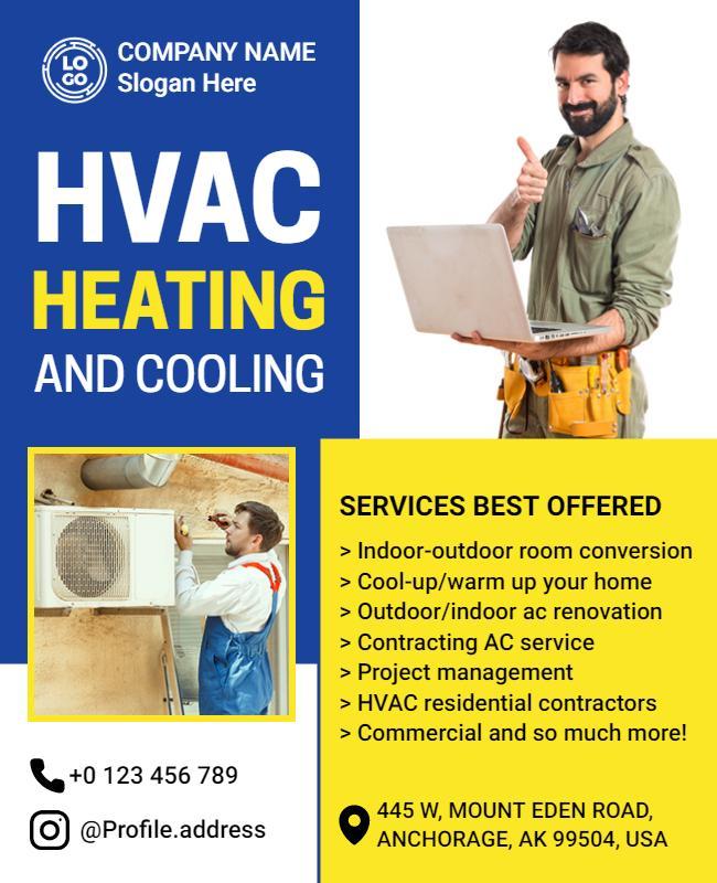 Hvac Heating and Cooling Services Flyer Template