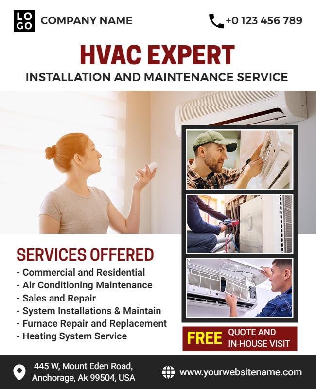 Hvac Installation and Maintenance Services Flyer Template