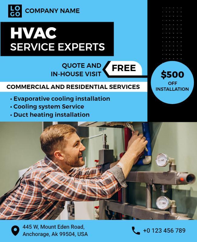 Hvac Installation and Repair Services Flyer Template