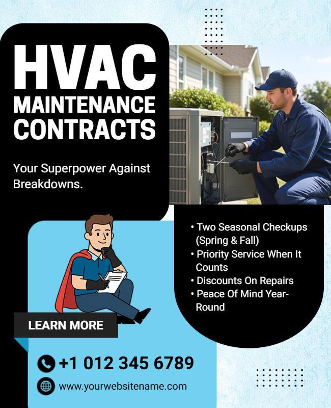 HVAC Maintenance Contracts Promotion Flyer Template