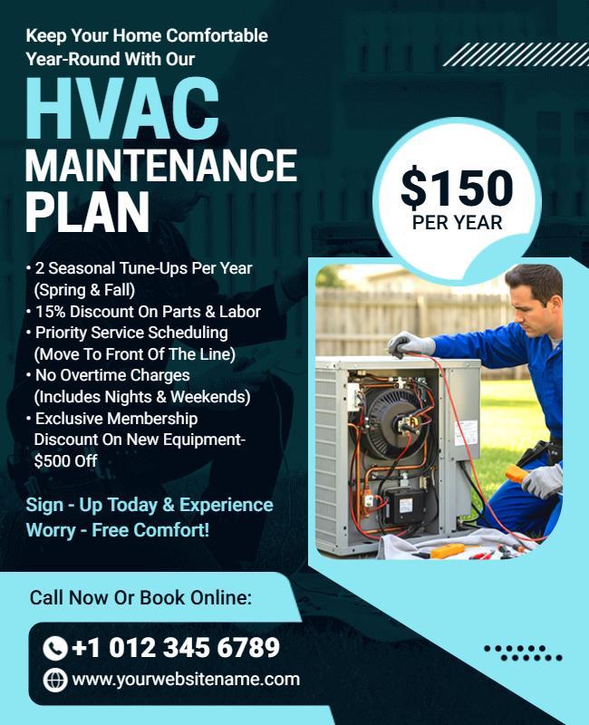 HVAC Maintenance Service Plan Flyer Template