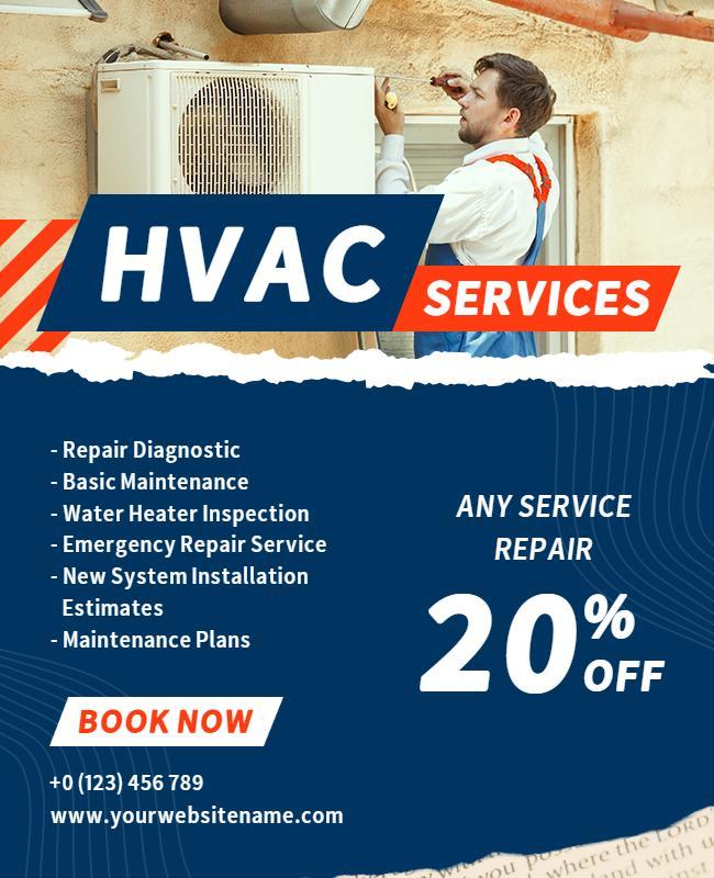 Hvac Repair and Maintenance Service Flyer Template